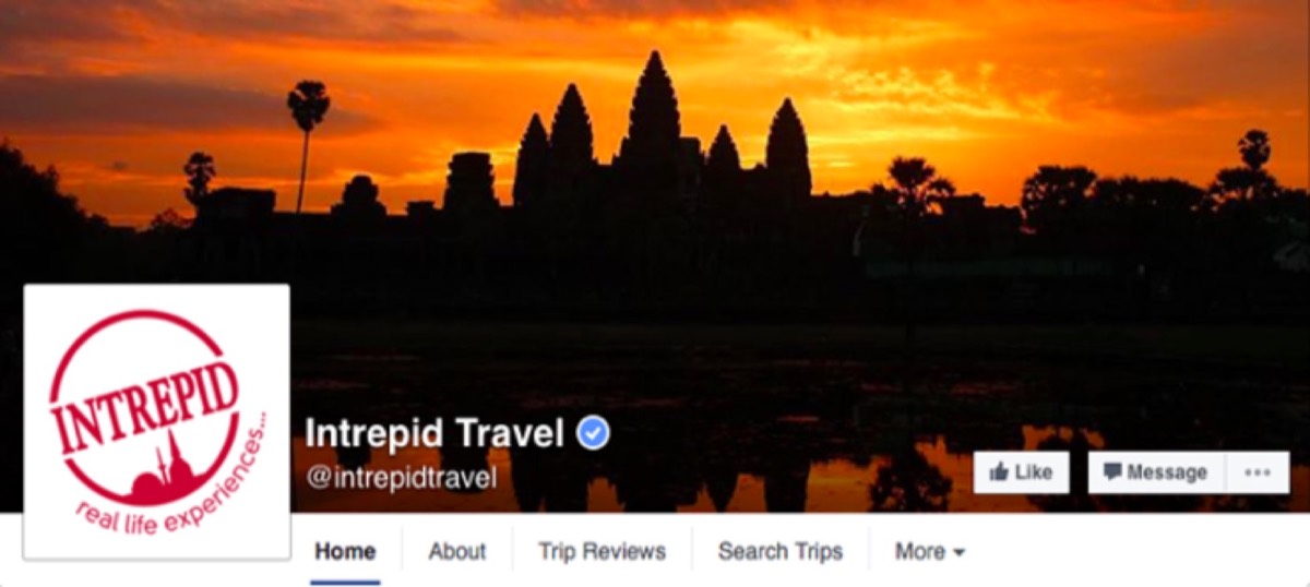 Intrepid Travel Facebook branding example
