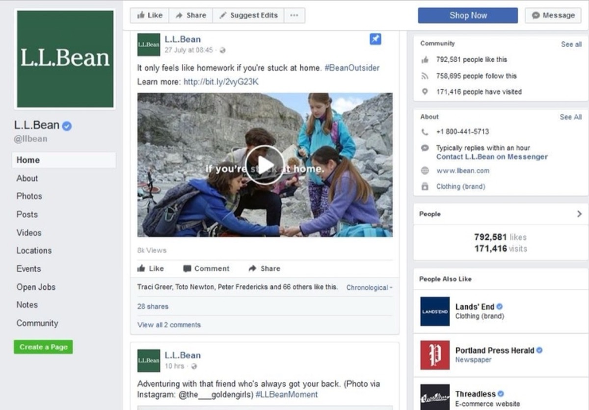L.L.Bean social media brand strategy