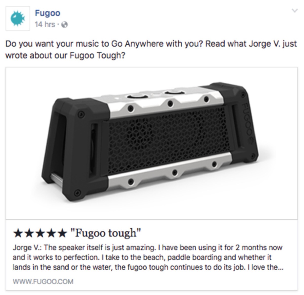 Brand testimonials on social media