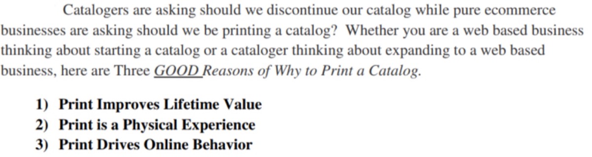 Business catalogues as a sales and marketing tool