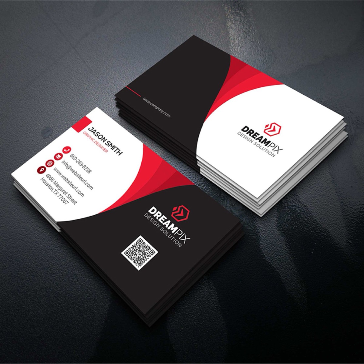 Business card design with quality stock