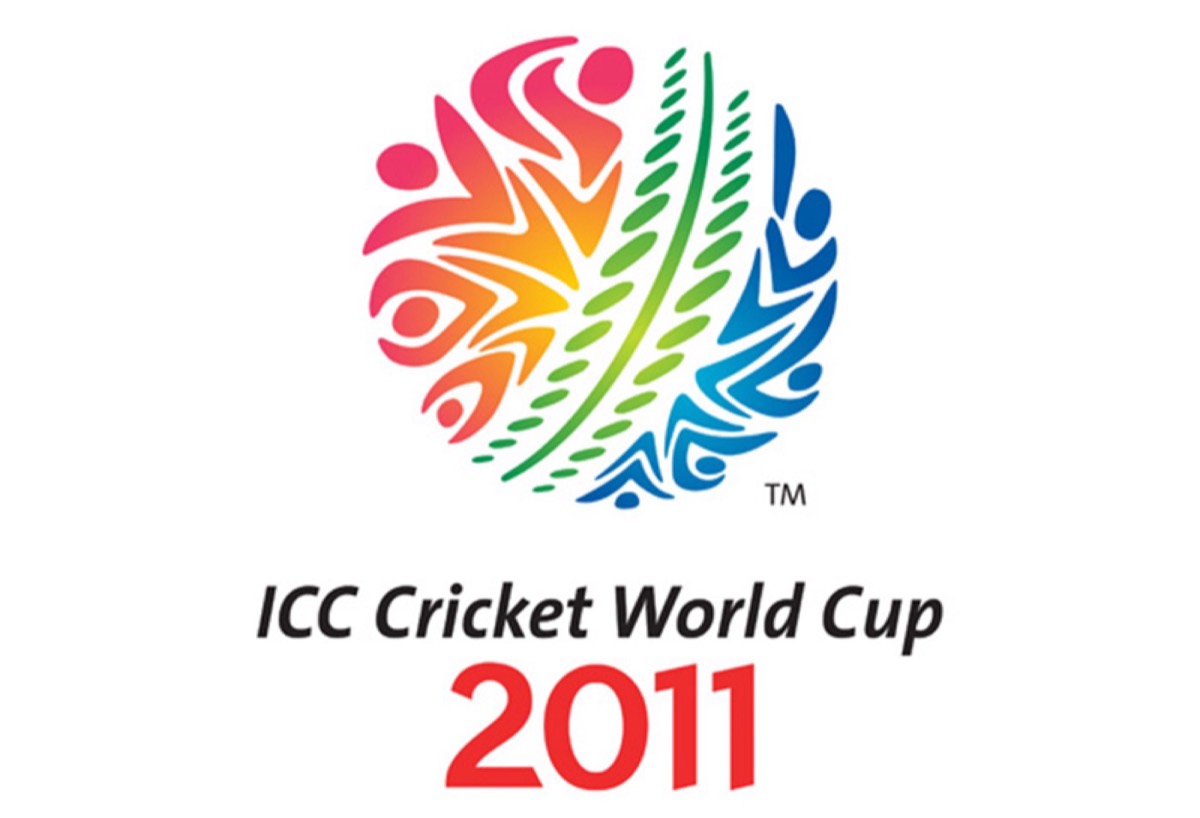 2011 ICC World Cup logo with cricketers in a ball