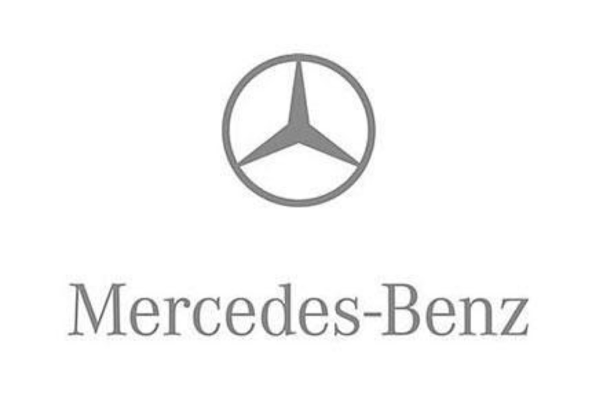 Mercedes-Benz logo in silver-gray for precision and luxury