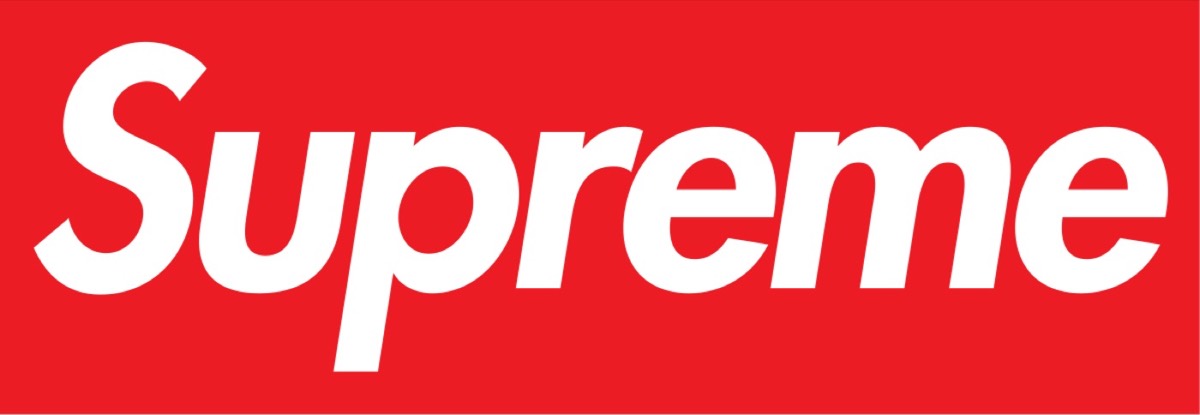 Supreme's bold red logo communicating streetwear authority
