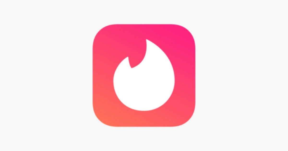 Tinder's pink logo for love and social connection