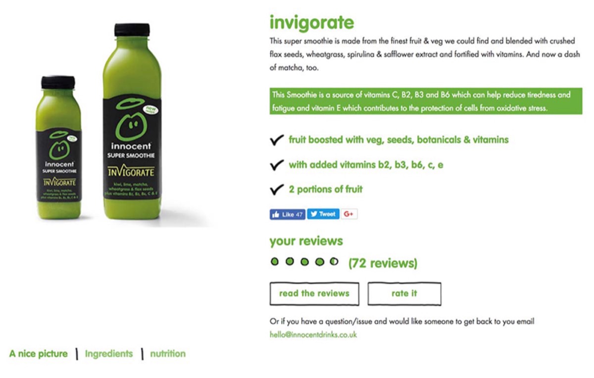 Detailed product descriptions in eCommerce design