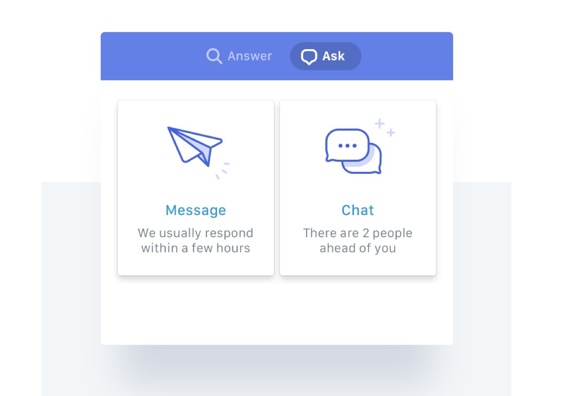 Contact information and live chat for eCommerce customer support