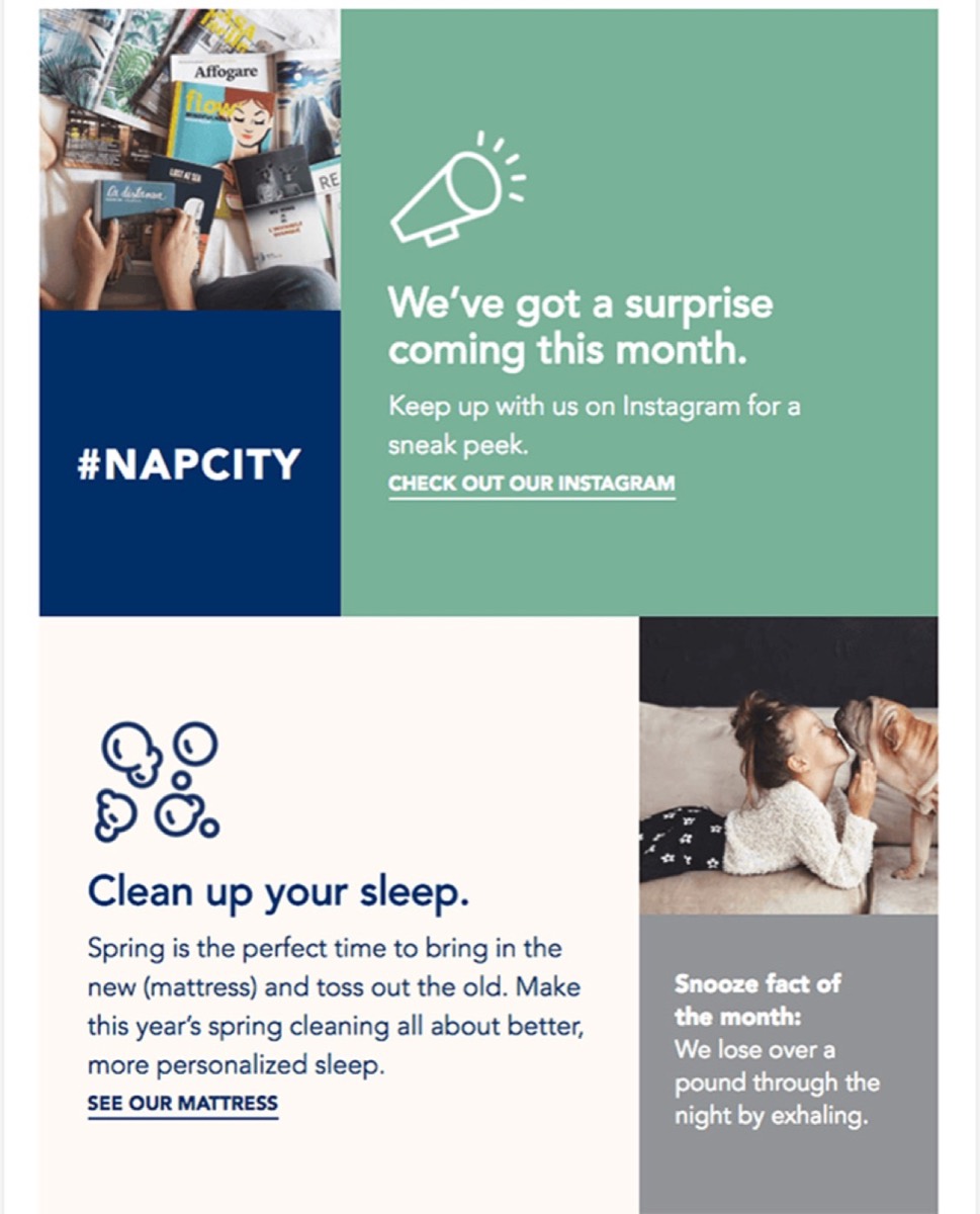 Minimalist email marketing design example