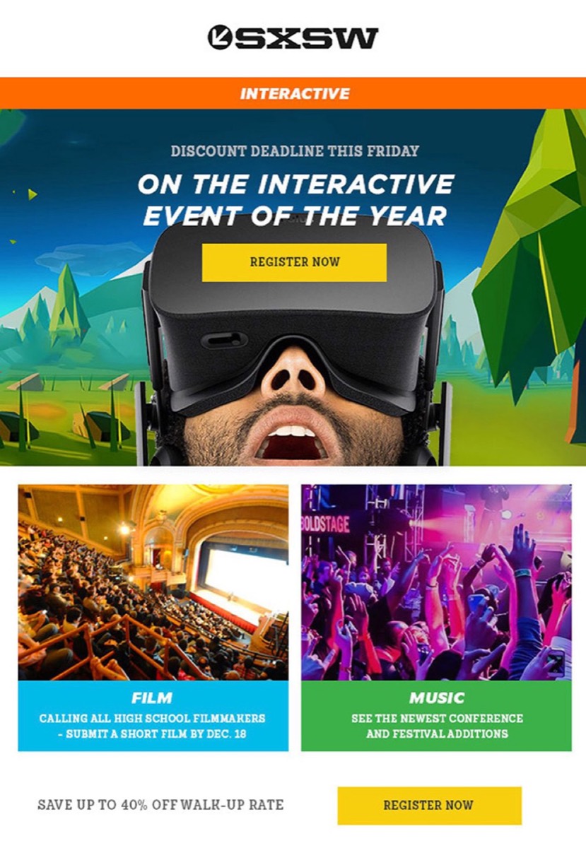 Email design with strategic color use