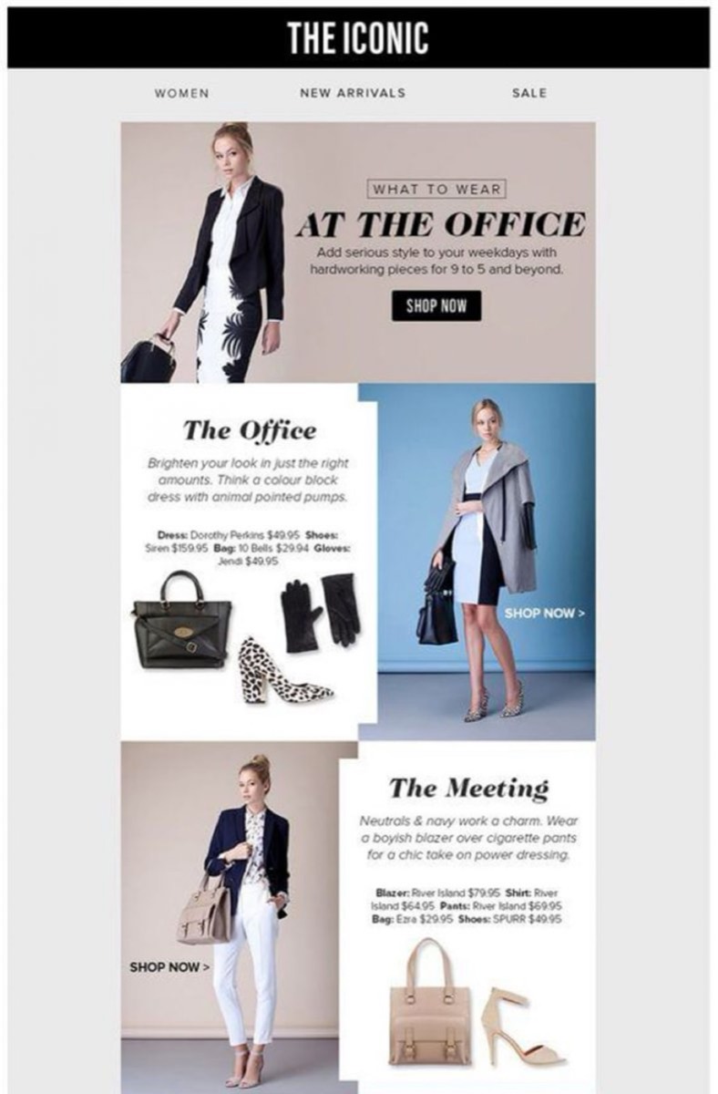 Email campaign with card layout storytelling