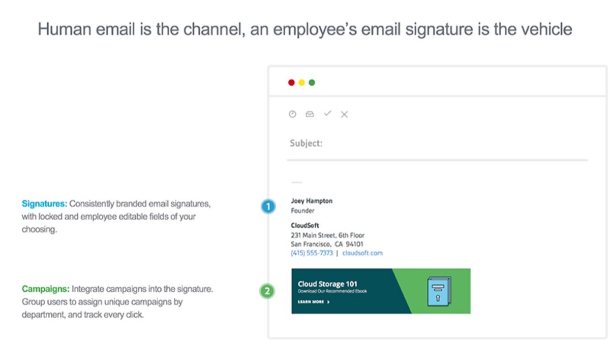 Simple clean email signature design