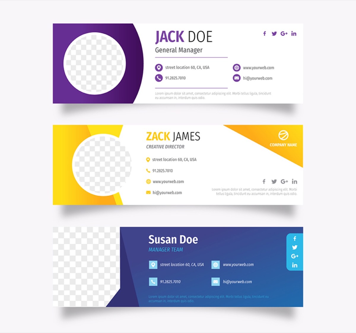 Colorful email signature example